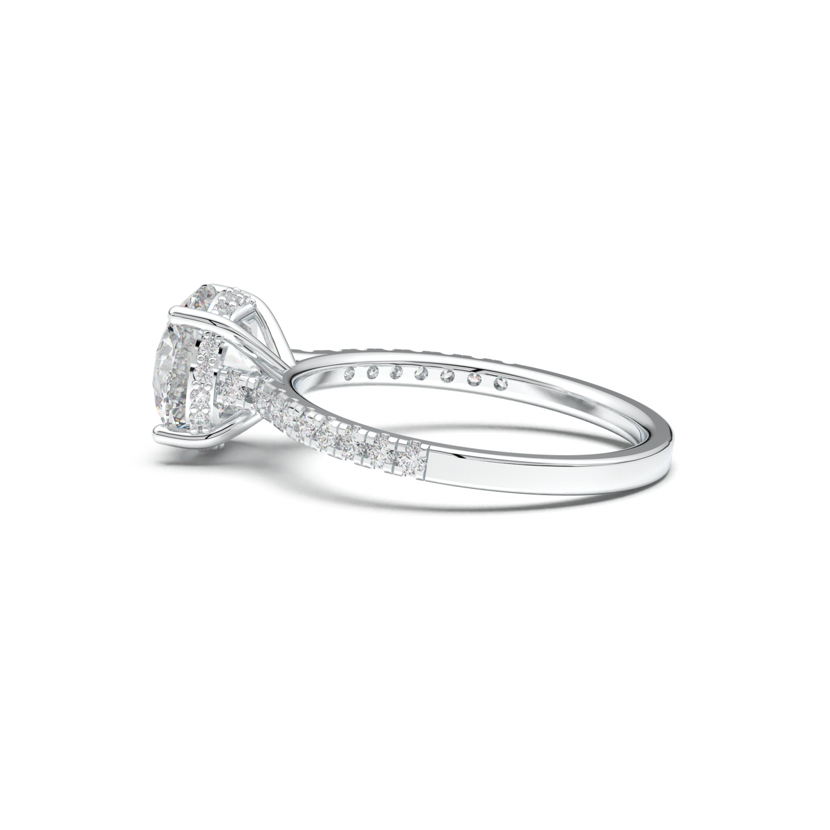 Round Pavé Engagement Ring