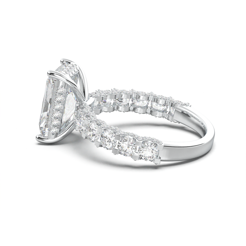 Radiant Diamond Band Engagement Ring