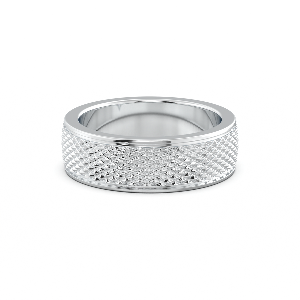 Diamond-Cut Textured Men's Wedding Band