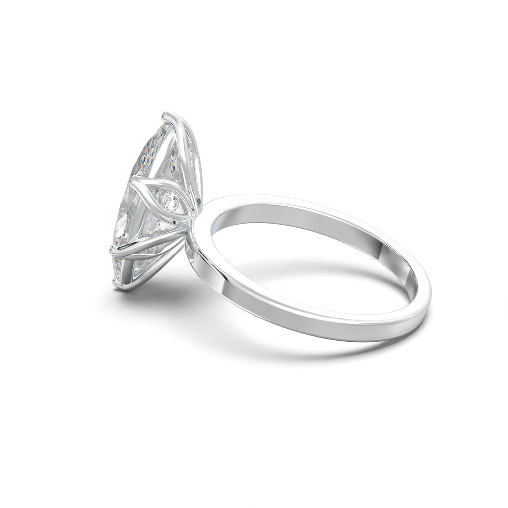 Oval Diamond-Accent Gallery Engagement Ring