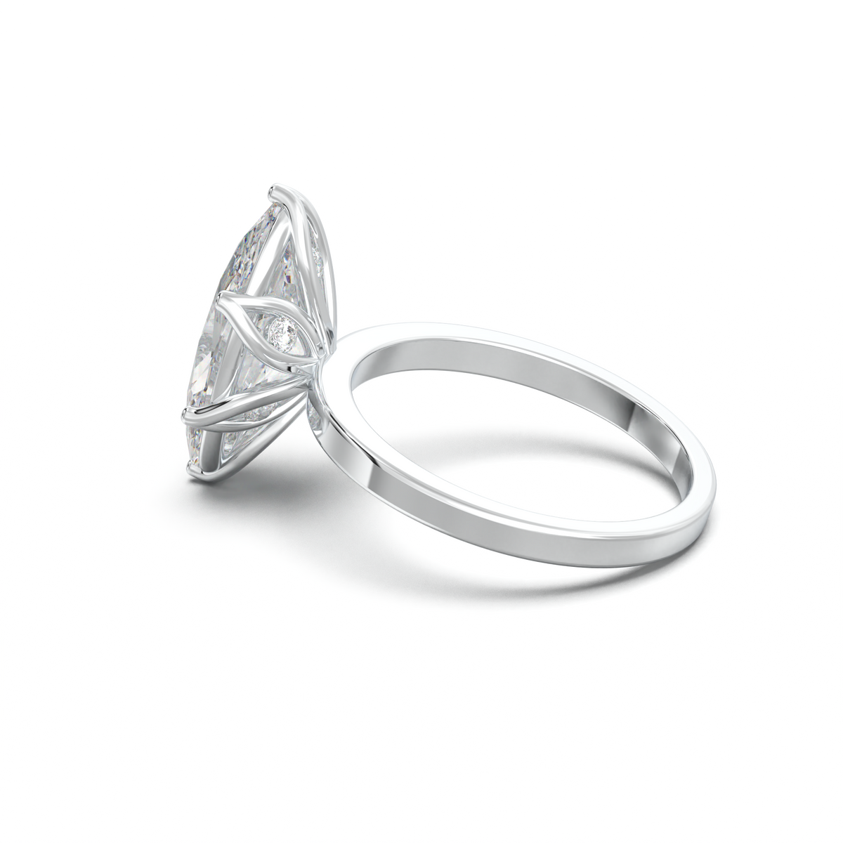 Oval Diamond-Accent Gallery Engagement Ring
