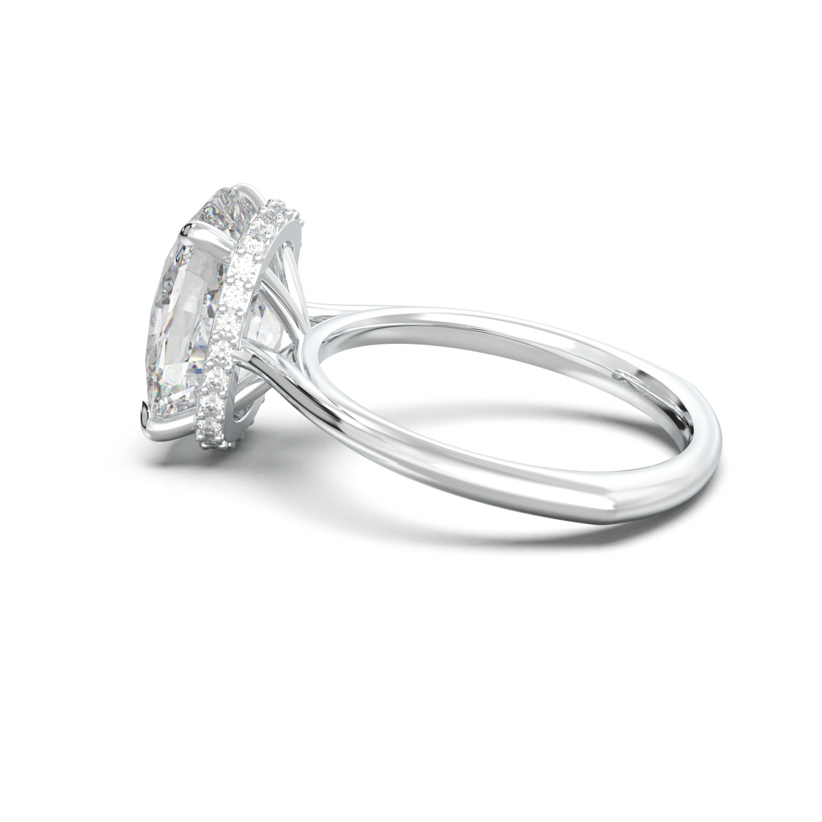Cushion Hidden Halo Engagement Ring