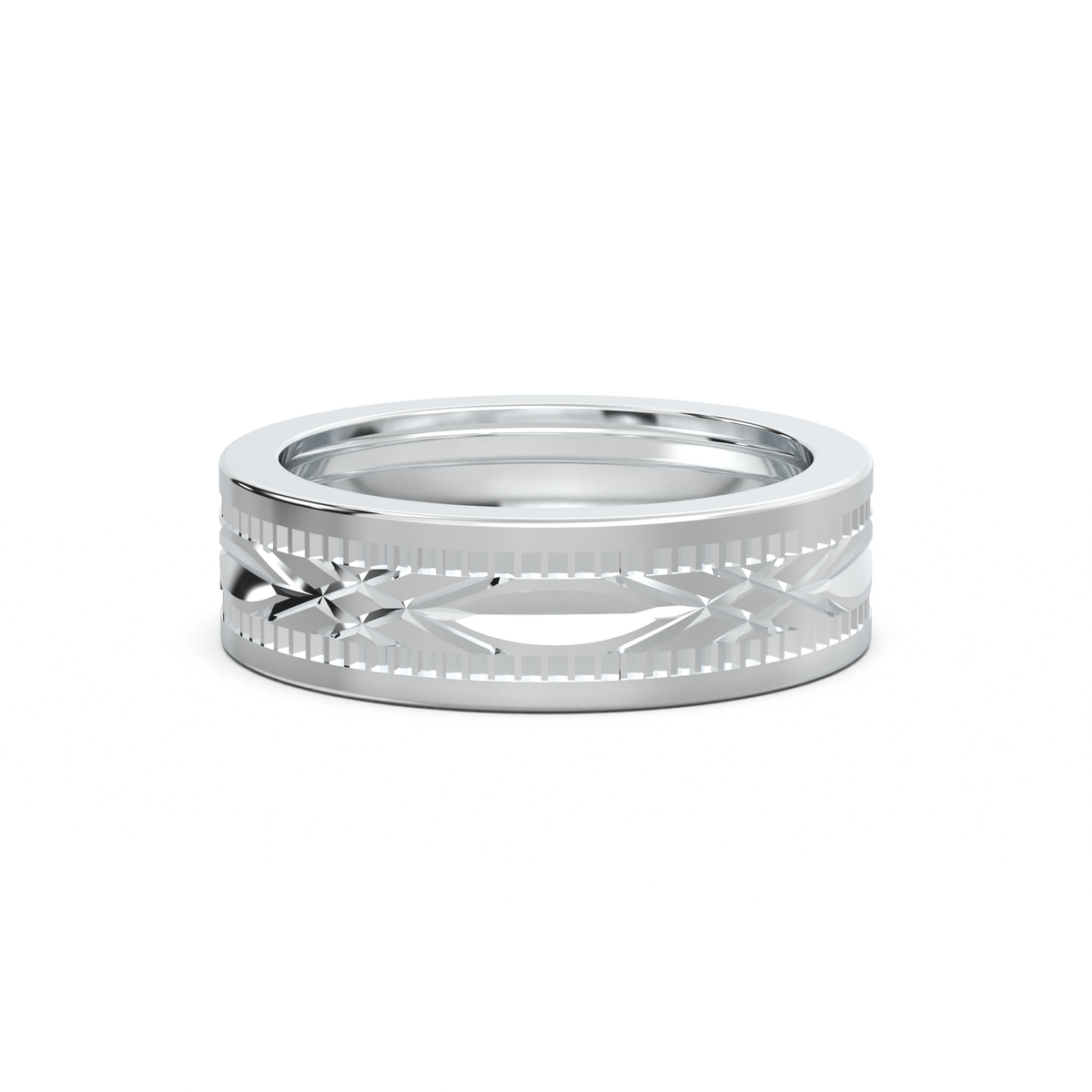 Engraved Geometric Men's Band