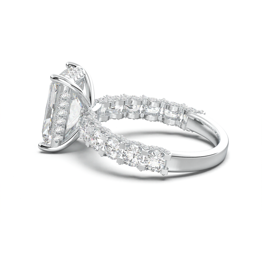 Radiant Diamond Band Engagement Ring