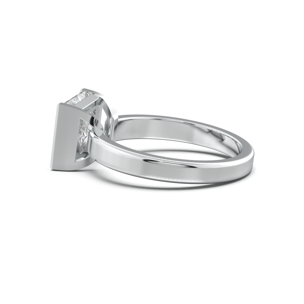 Princess Half-Bezel Engagement Ring
