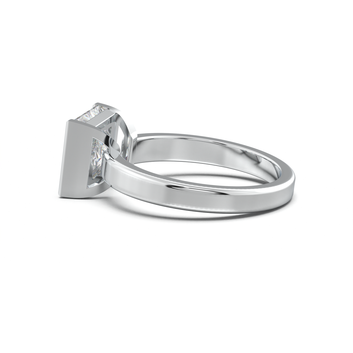 Princess Half-Bezel Engagement Ring