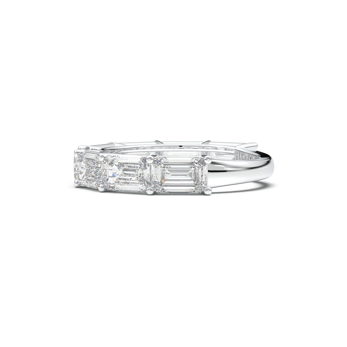 Emerald-Cut Six-Stone Wedding Band