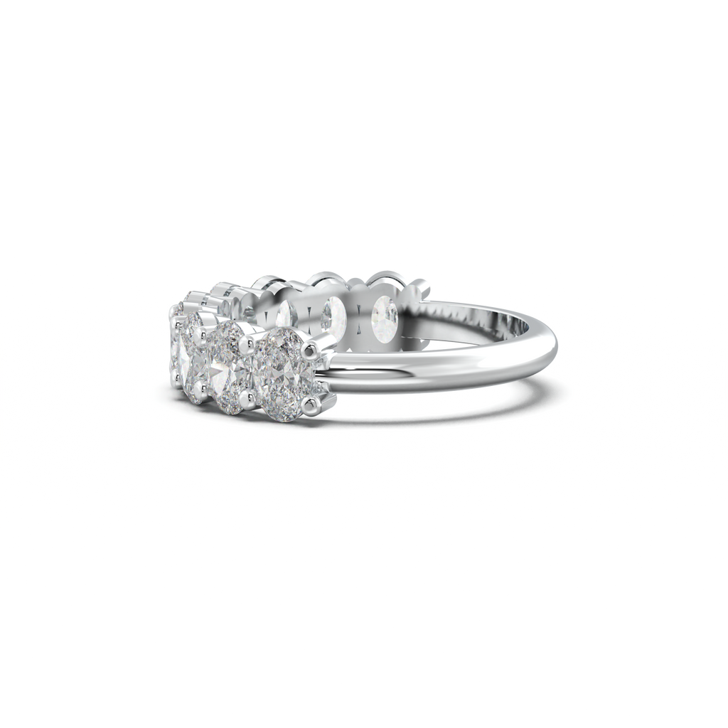 Nine-Oval Half-Eternity Wedding Band