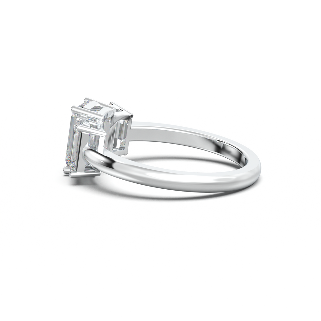 Emerald Three-Stone Engagement Ring