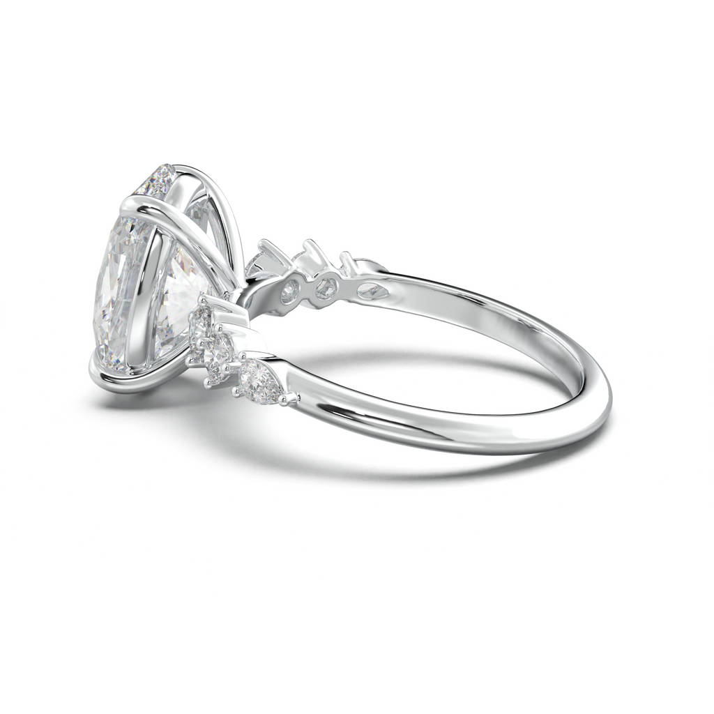 Oval Pear-Accent Engagement Ring