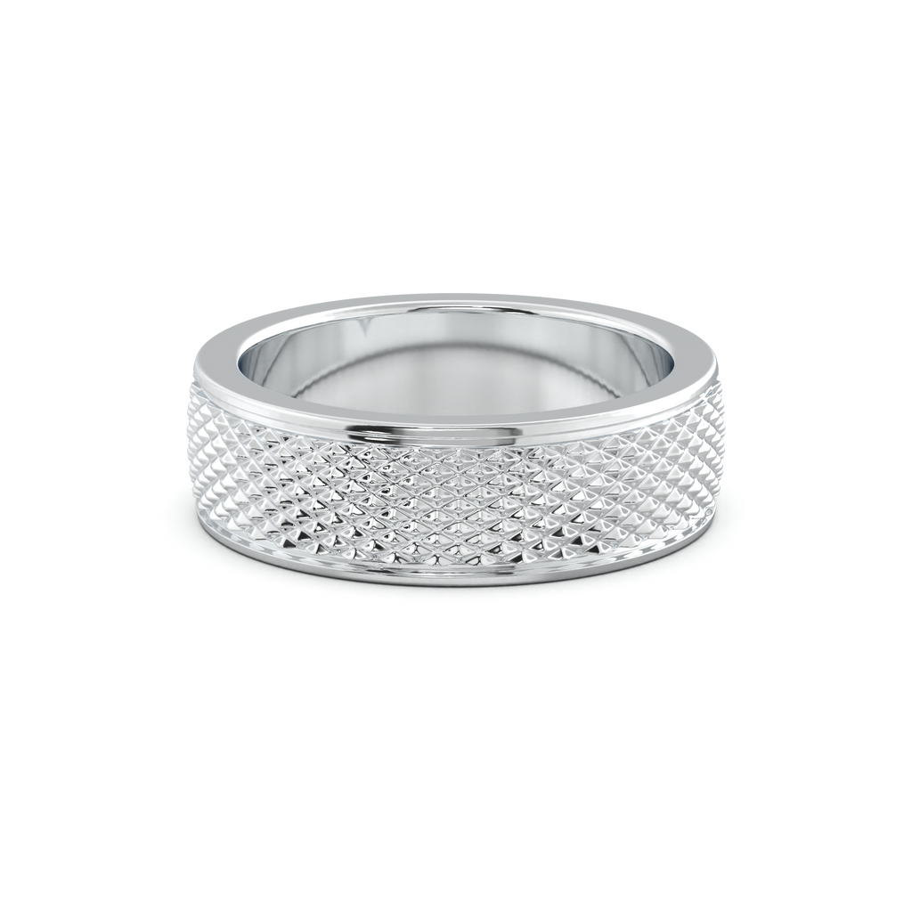 Diamond-Cut Textured Men's Wedding Band