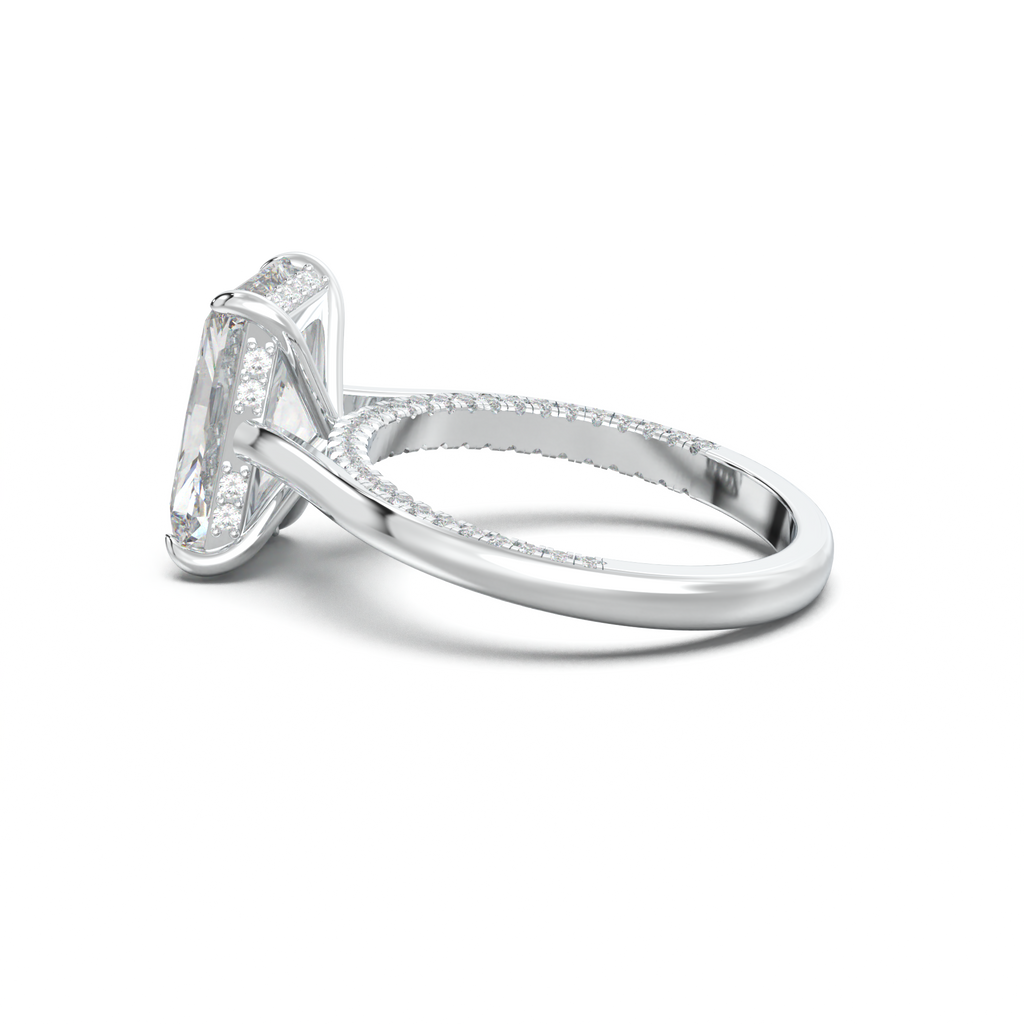 Radiant Pavé Hidden Halo Engagement Ring