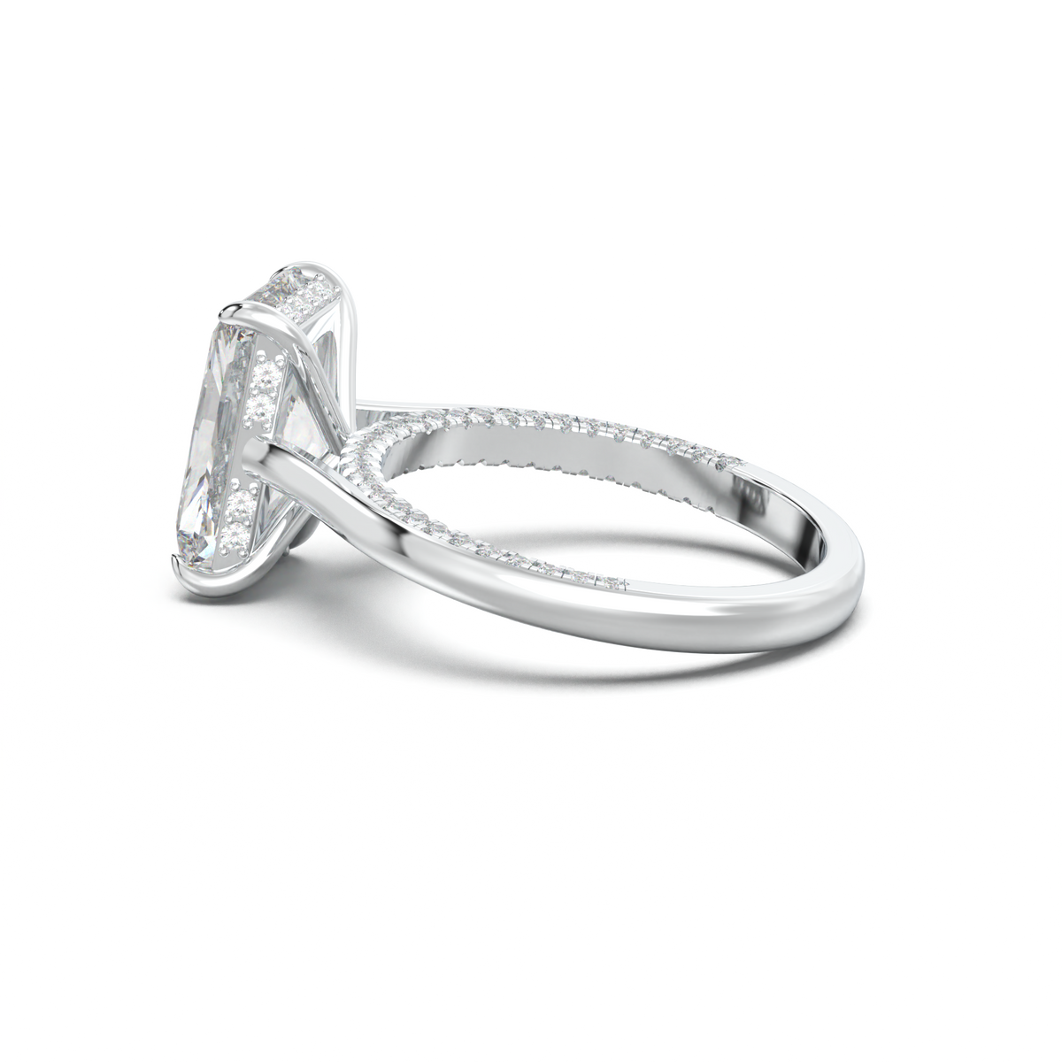 Radiant Pavé Hidden Halo Engagement Ring