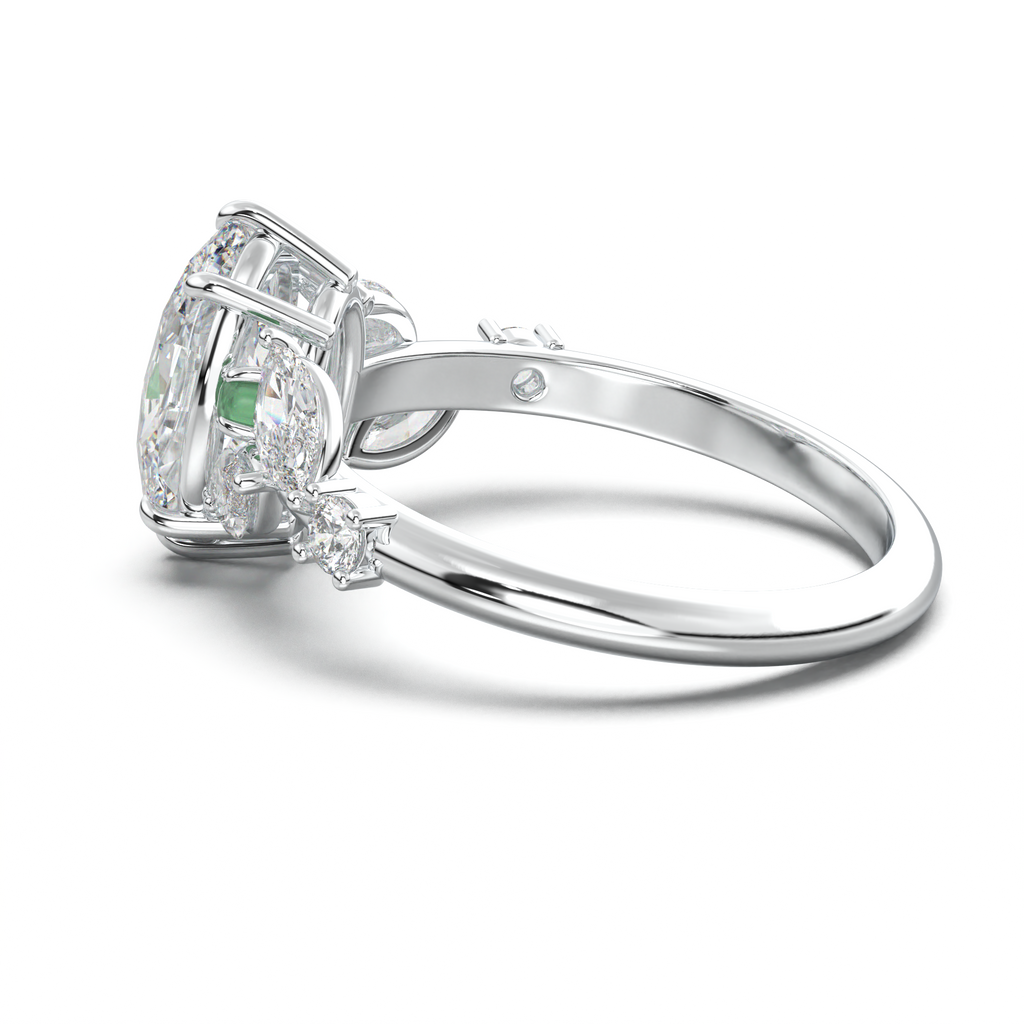 Oval Marquise-Accent Engagement Ring