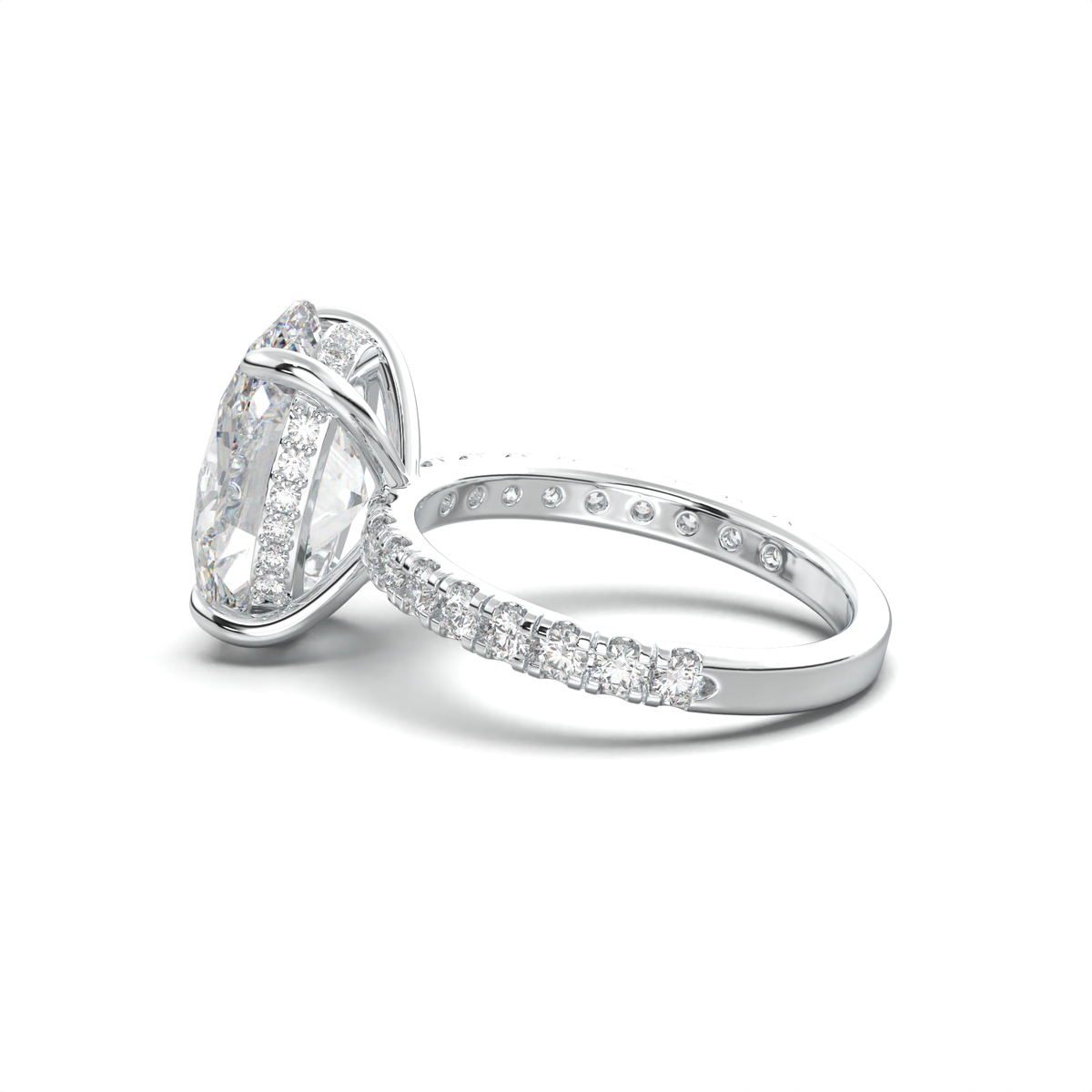 Oval Pavé Hidden Halo Engagement Ring