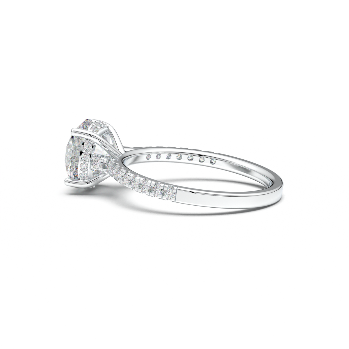 Round Pavé Engagement Ring