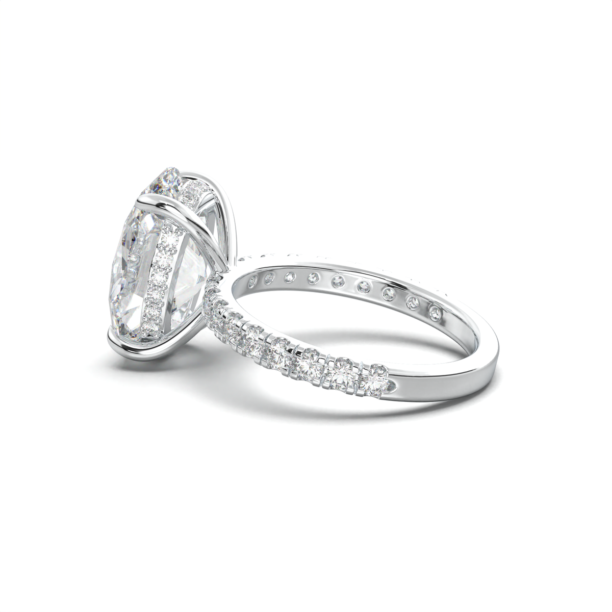 Oval Pavé Hidden Halo Engagement Ring