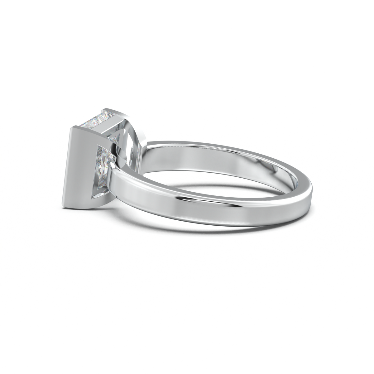 Princess Half-Bezel Engagement Ring