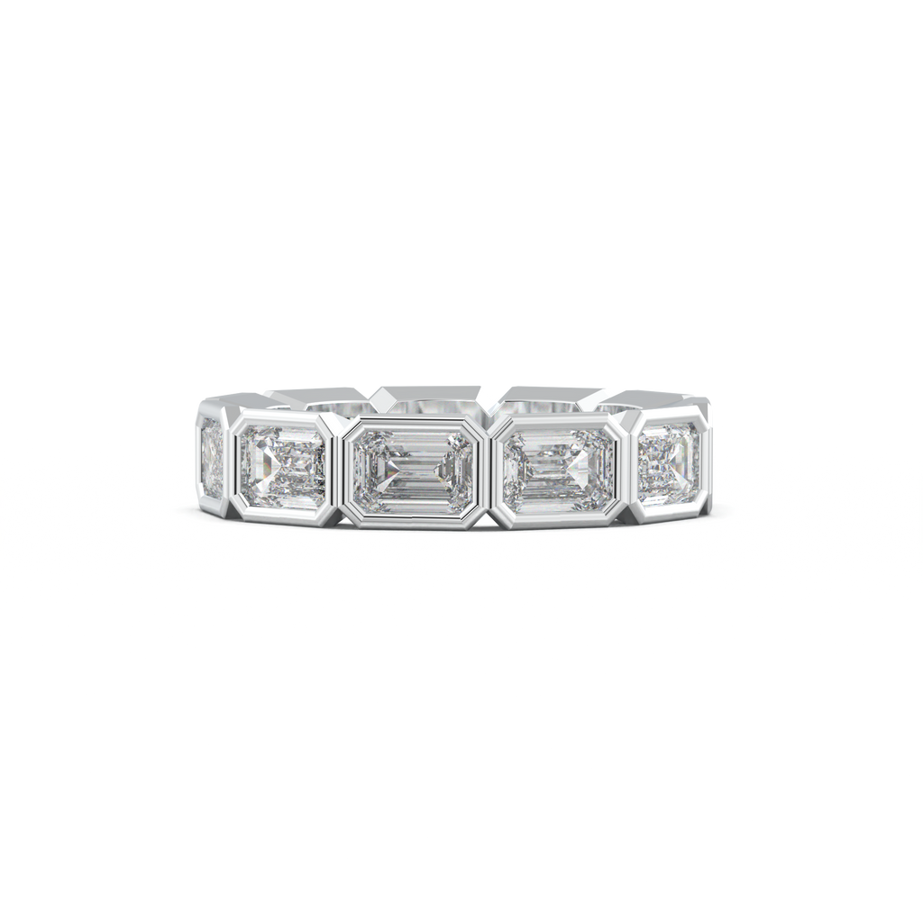 Emerald-Cut Bezel-Style Eternity Wedding Band