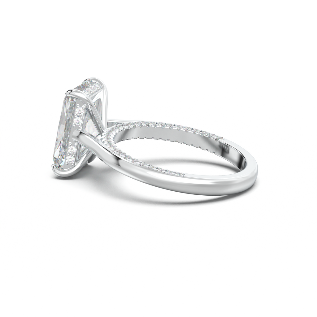 Radiant Pavé Hidden Halo Engagement Ring