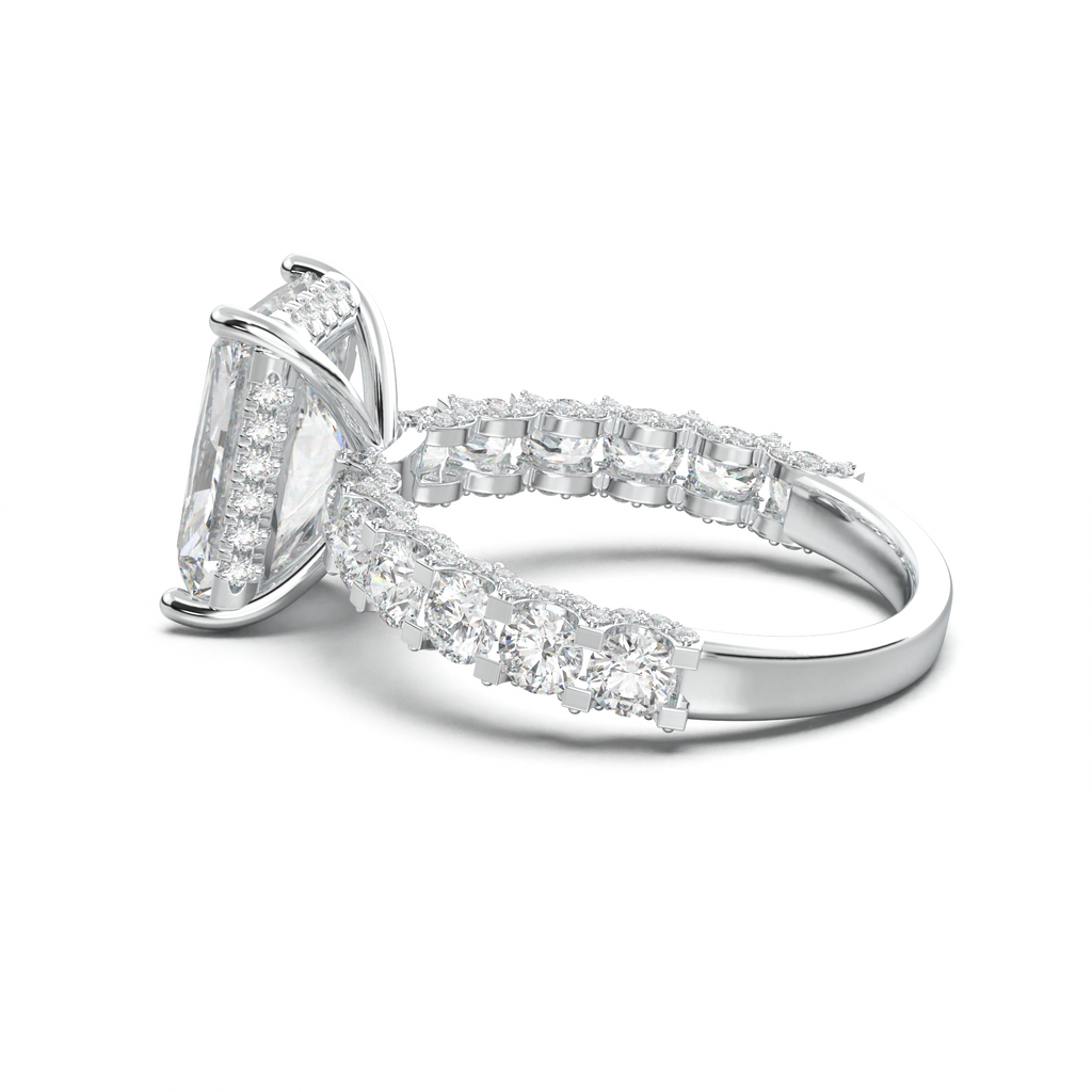 Radiant Diamond Band Engagement Ring