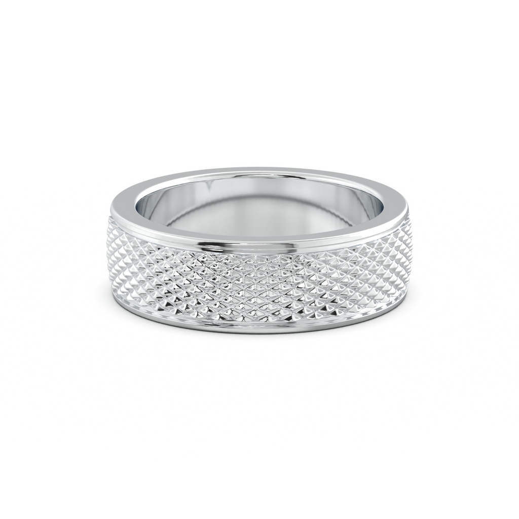 Diamond-Cut Textured Men's Wedding Band