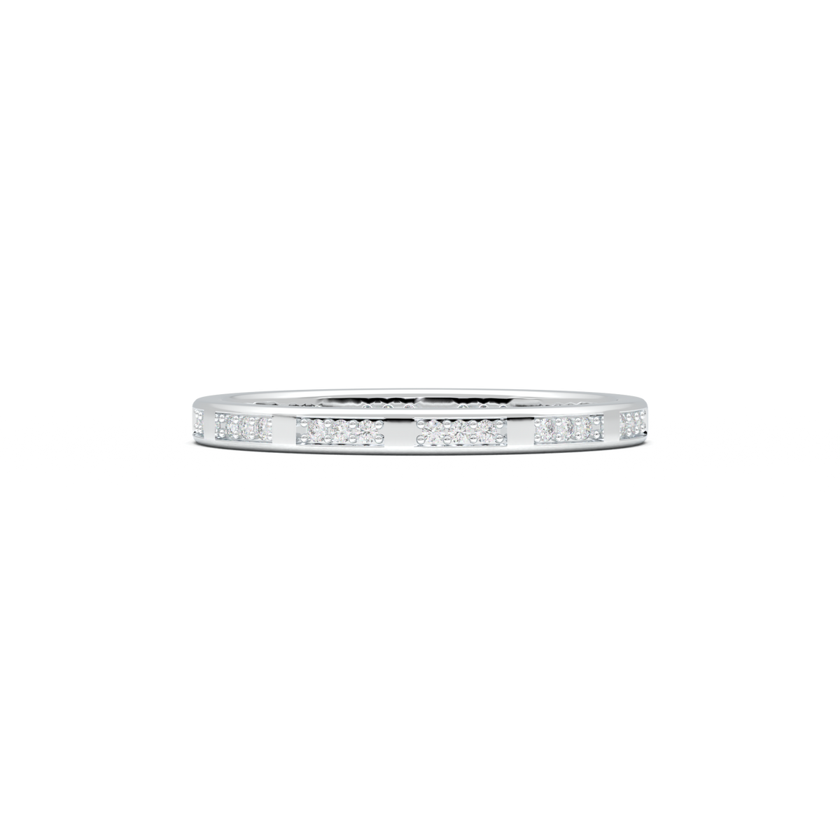 Geometric Round Diamond Wedding Band