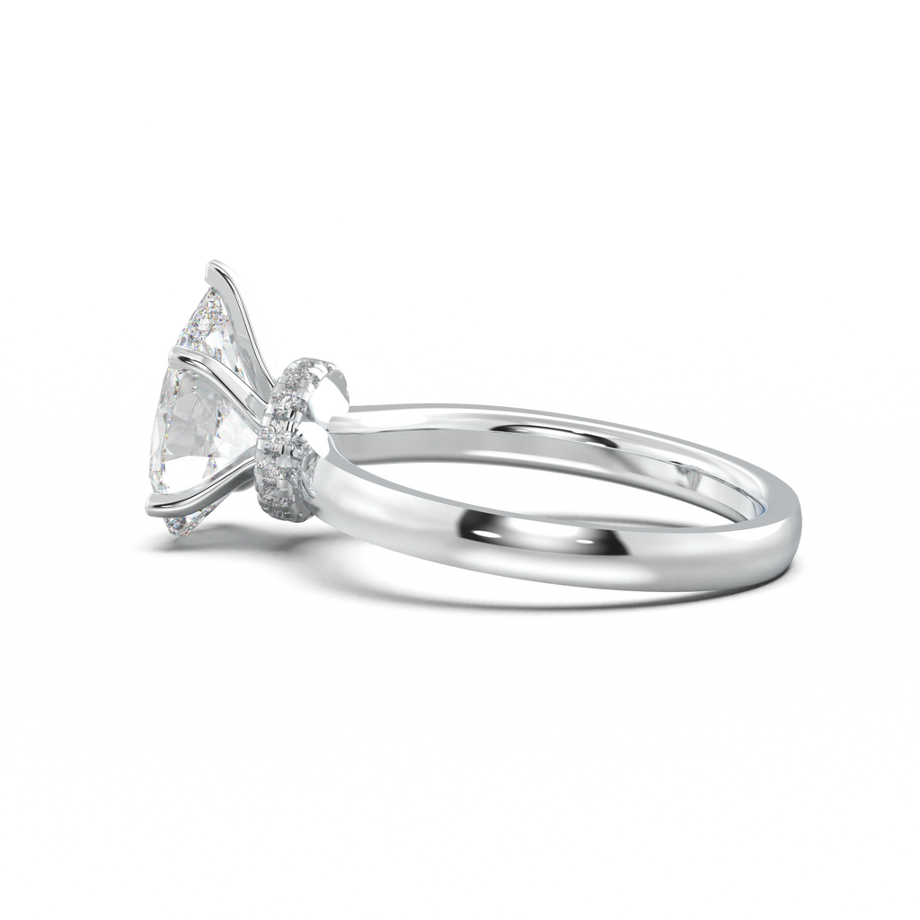 Round Hidden Halo Engagement Ring