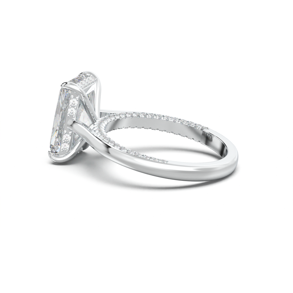 Radiant Pavé Hidden Halo Engagement Ring