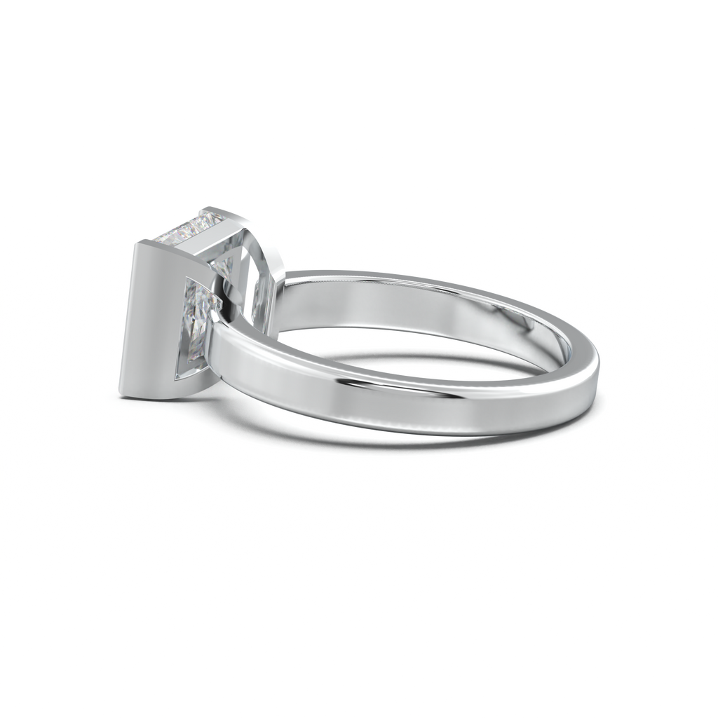 Princess Half-Bezel Engagement Ring