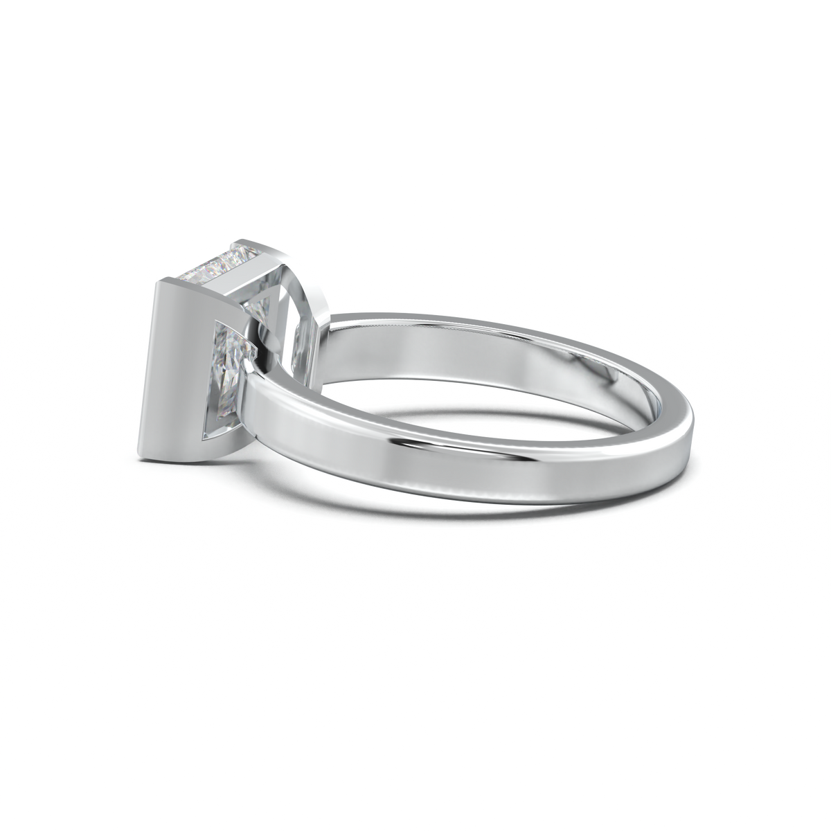 Princess Half-Bezel Engagement Ring