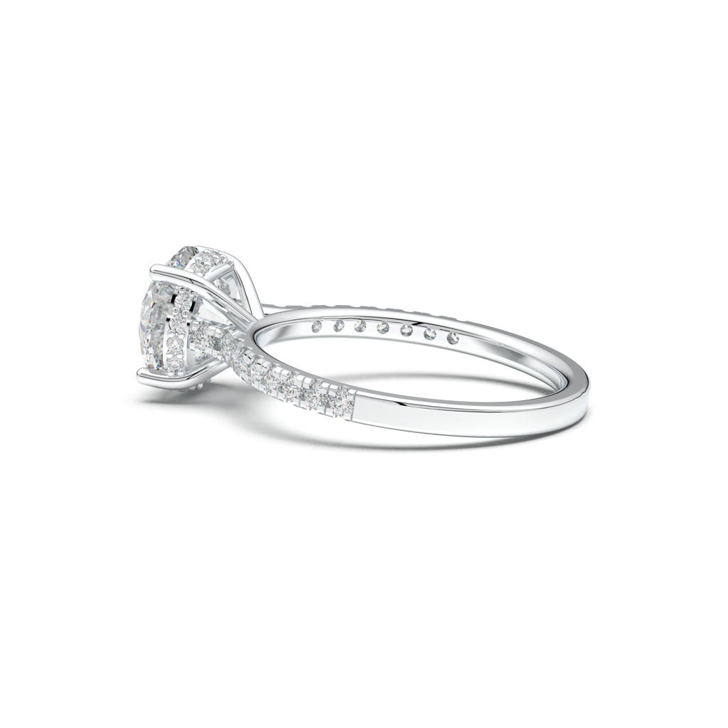 Round Pavé Engagement Ring