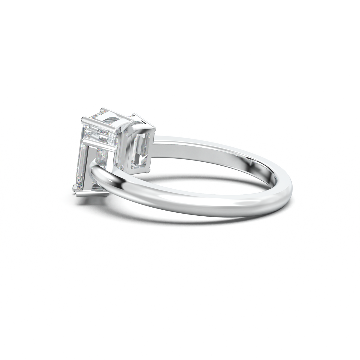 Emerald Three-Stone Engagement Ring
