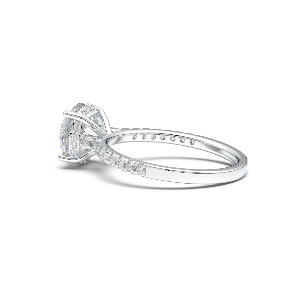 Round Pavé Engagement Ring