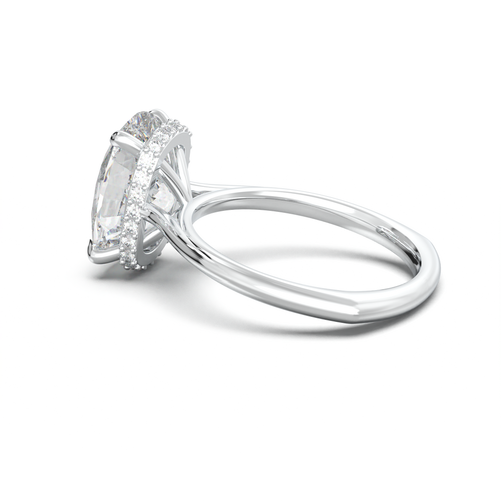 Cushion Hidden Halo Engagement Ring
