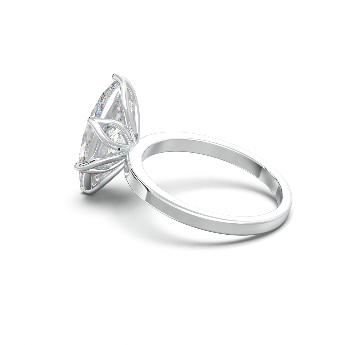 Oval Diamond-Accent Gallery Engagement Ring