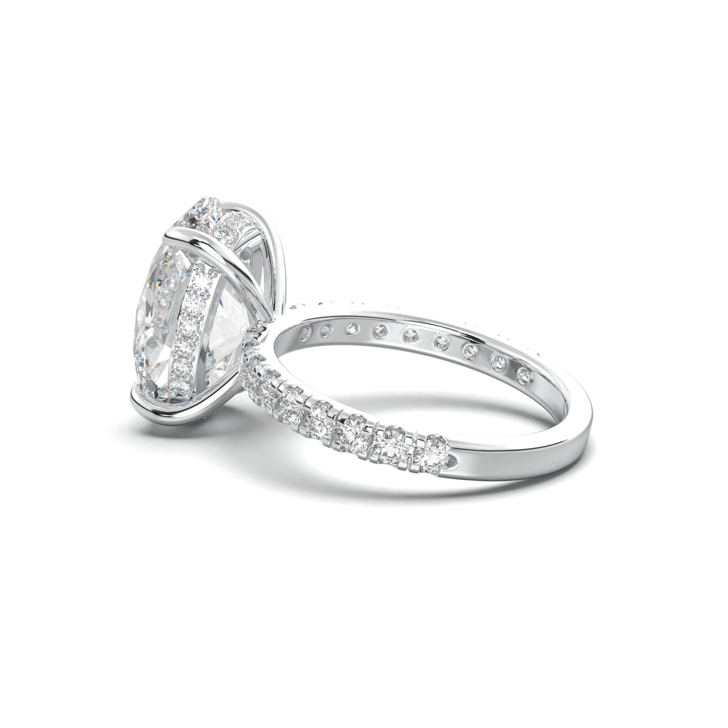 Oval Pavé Hidden Halo Engagement Ring