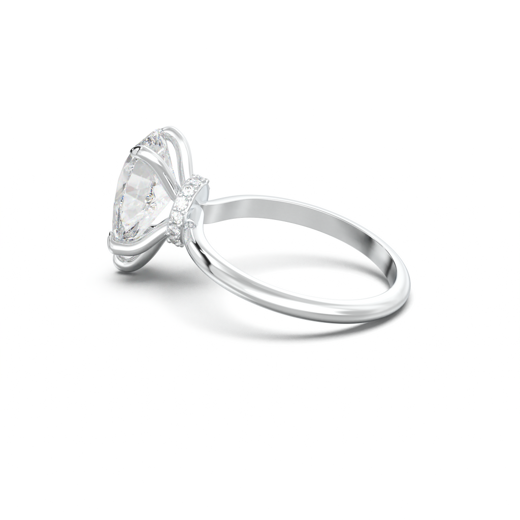 Pear Hidden Halo Engagement Ring