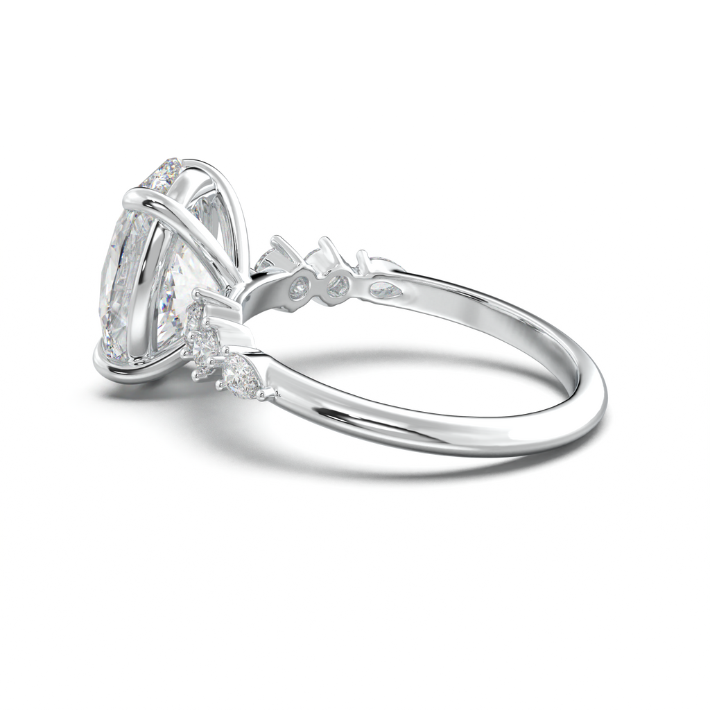 Oval Pear-Accent Engagement Ring