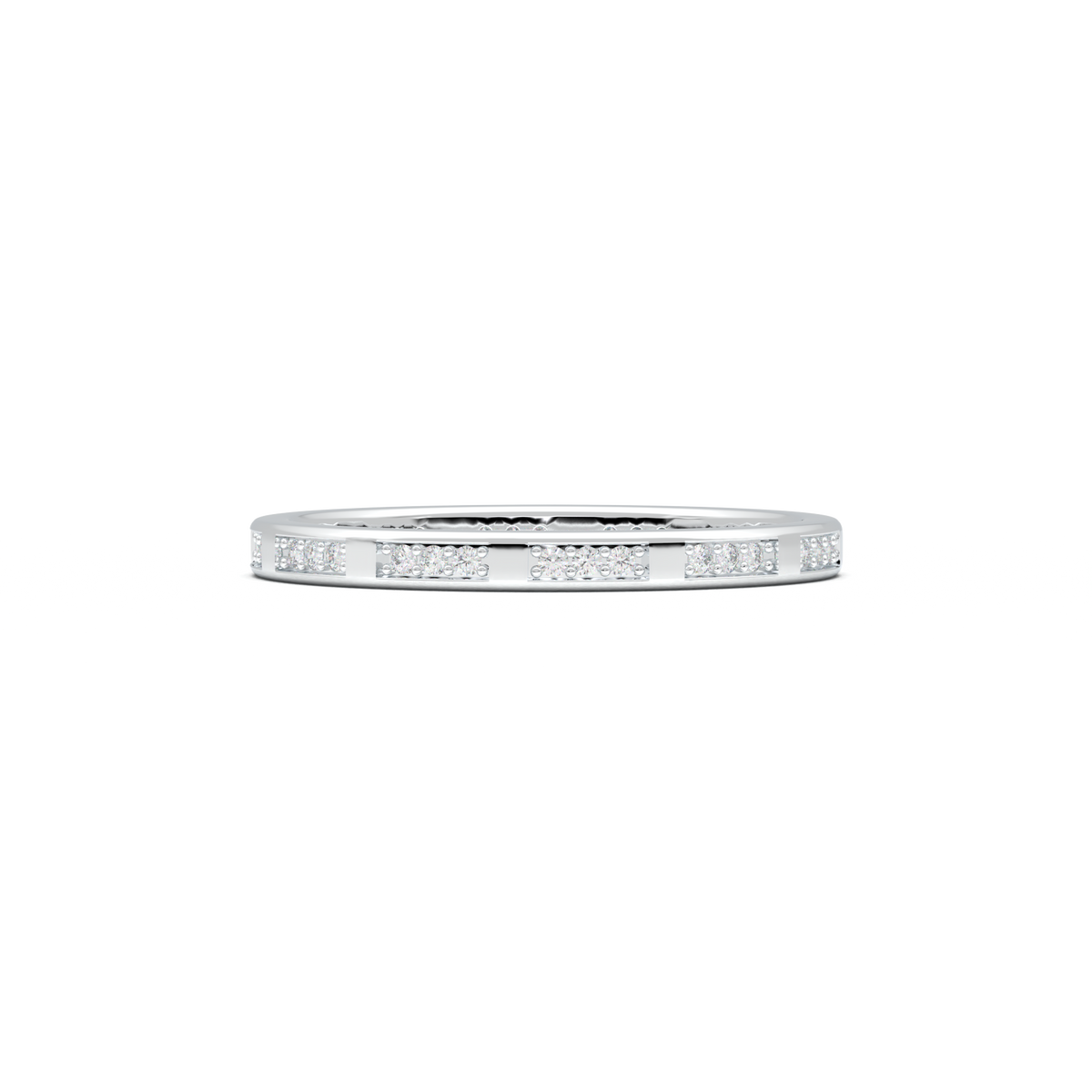 Geometric Round Diamond Wedding Band