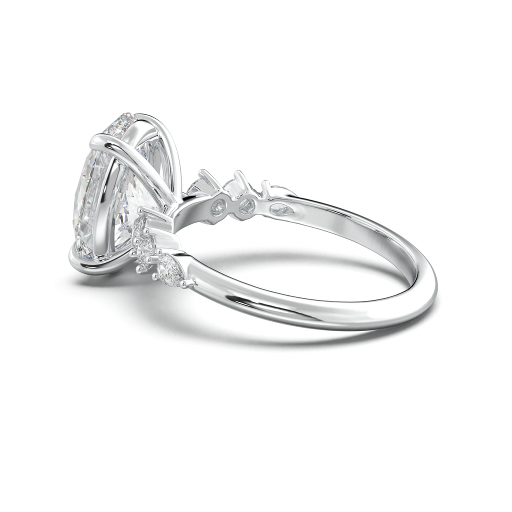 Oval Pear-Accent Engagement Ring