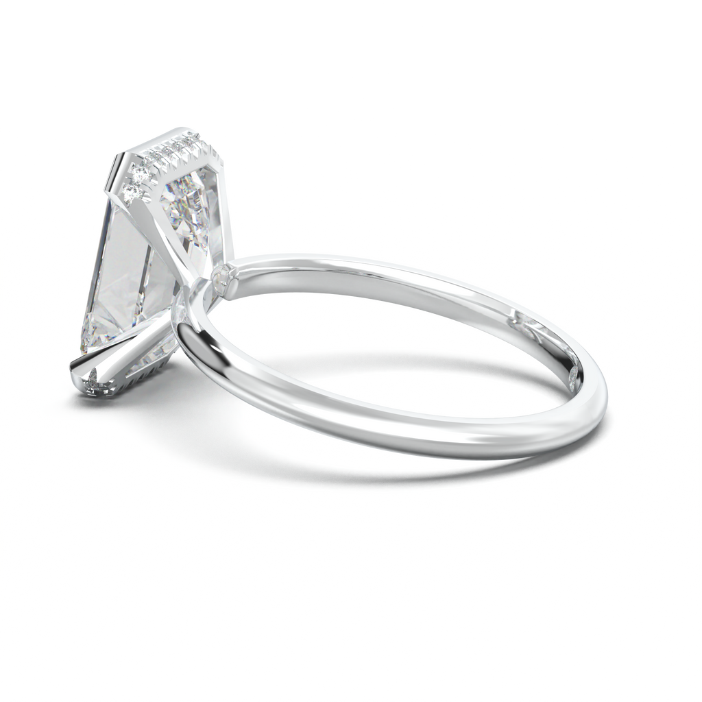 Emerald Hidden Halo Engagement Ring