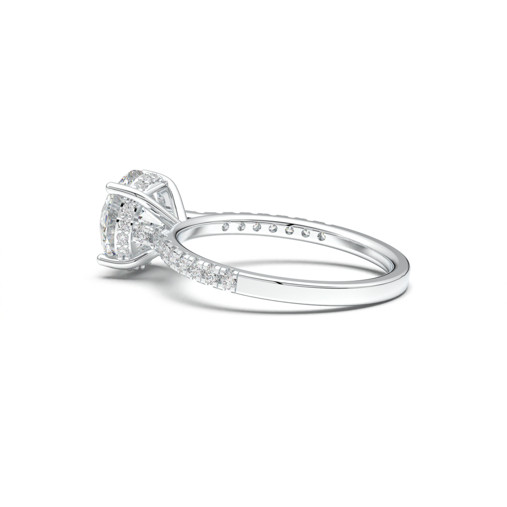 Round Pavé Engagement Ring