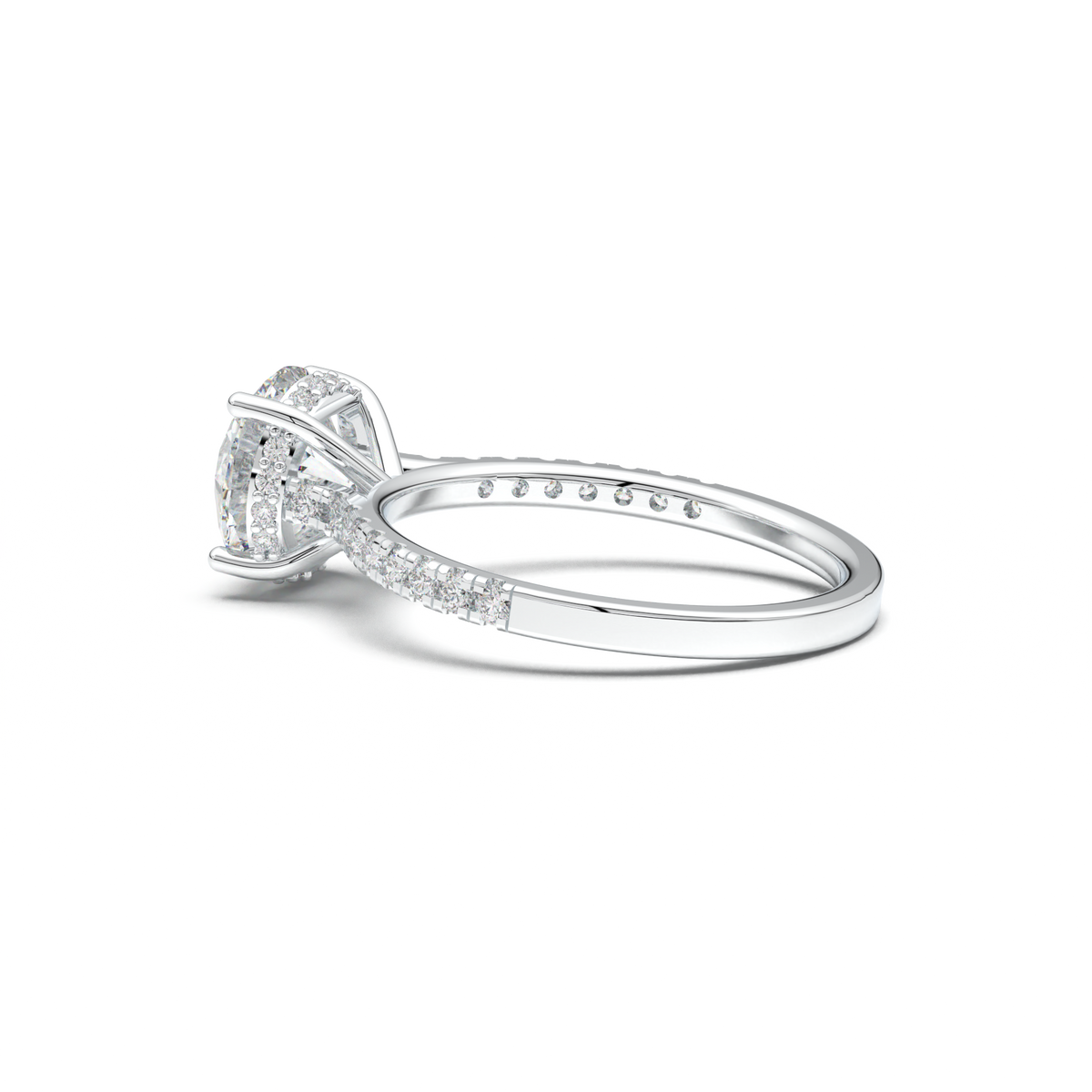 Round Pavé Engagement Ring
