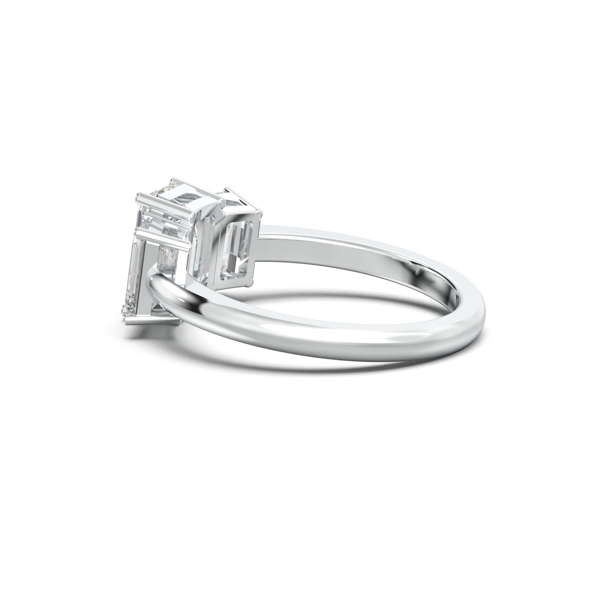 Emerald Three-Stone Engagement Ring