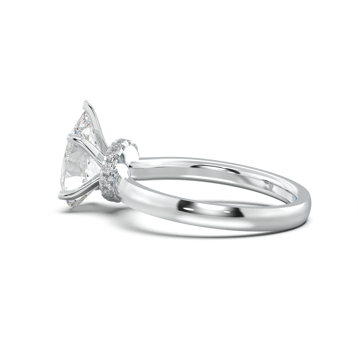 Round Hidden Halo Engagement Ring