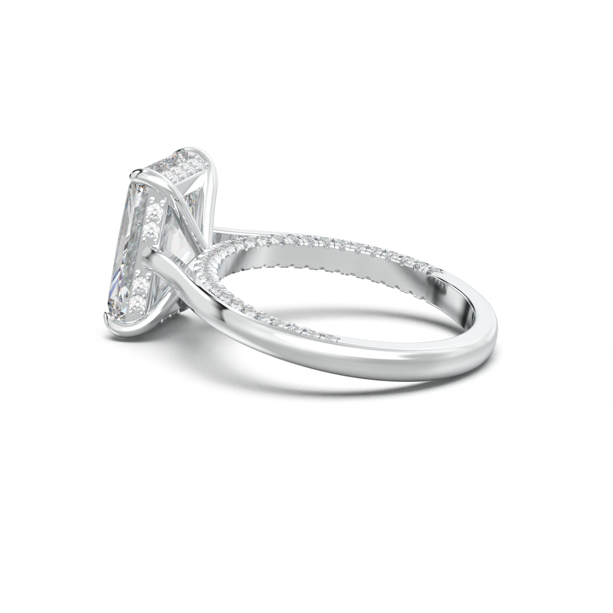 Radiant Pavé Hidden Halo Engagement Ring