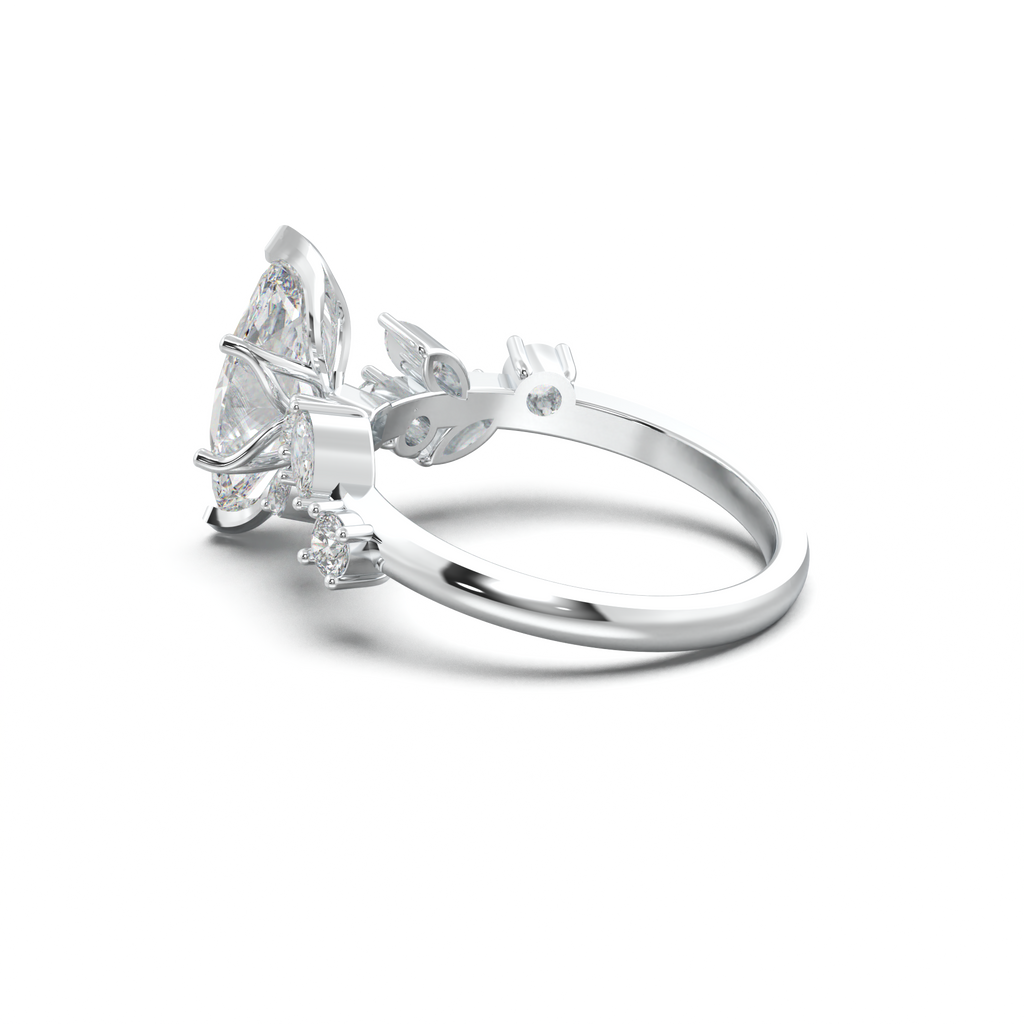 Marquise Mixed Side-Stone Engagement Ring