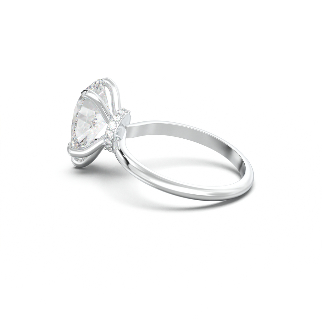 Pear Hidden Halo Engagement Ring