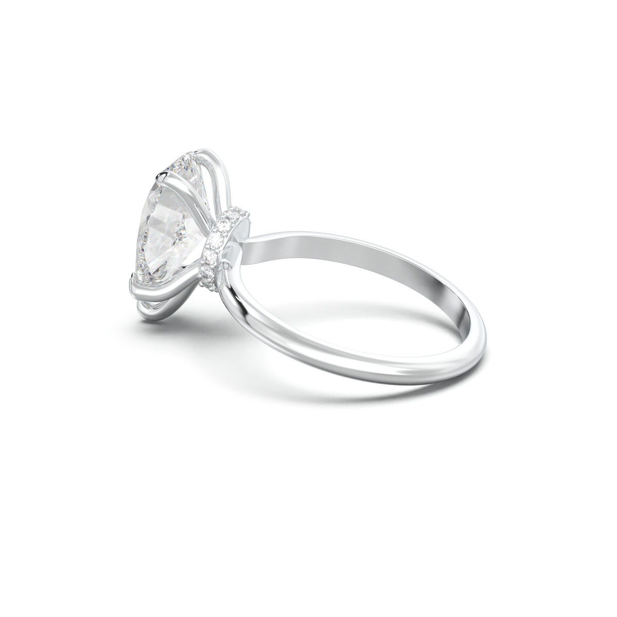 Pear Hidden Halo Engagement Ring